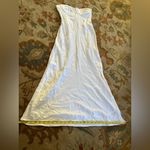 ZARA Elegant White Strapless Maxi Dress with jewels on top seam Photo 2