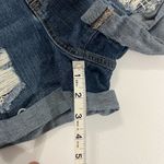 Aeropostale Womens High Rise Curvi Midi Shorts Denim Sz 8 Dark Wash Distressed Photo 6