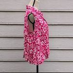 Dress Barn Sleeveless Hawaiian Shirt | Dress Barn Sleeveless Floral Button Down Red Size XL Photo 3