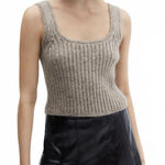 Mango Ribbed Strap Top Sweater NWT Grey XL Photo 0