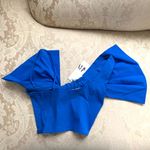 ZARA  Tied Bow Spaghetti Strap Crop Top in Bluish Photo 9