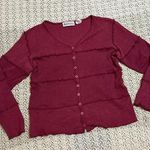 Aeropostale burgundy long sleeve layered v neck button up top
Women’s small S Photo 0