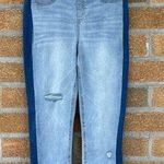 Spanx Distressed Skinny Jeans with Side Stripe Large Photo 0