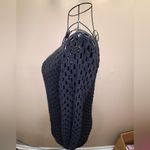 NWOT J.H.COLLECTION Black Hand Knit Crochet Black Sweater Top Tunic Sz M Size M Photo 7