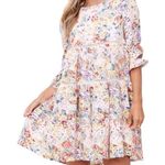 En Saison Floral Eyelet Babydoll Dress Tiered‎ Lined Sz S Photo 0