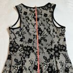 Women's Sleeveless Scoop Neck Floral Print Fit & Flare Scuba Mini Dress Size Med Tan Photo 4