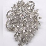 Belagio Women's Bouquet Rhinestone Brooch, Silver Photo 0