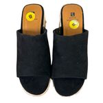 White Mountain  Paige Faux Suede Black Espadrille Wedge Women's Size 8 Photo 4