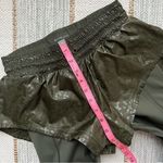 Athleta Rainier 2 in 1 Green Animal Print Tight With Shorts Women’s XS Petite Photo 4