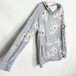 Women's Floral Pullover Hooded Lightweight Sweatshirt Size Small Blue Photo 4