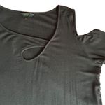 Goldray neckline cut out rib knit top BLACK SIZE 2X Photo 3