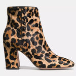 Coach Felicia Bootie with Camo Print Leopard Ankle Boots Haircalf Boots 7.5 Photo 0