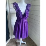 Anthropologie NWT Maeve Ruffled Tulle Mini Dress Purple Size L Photo 13