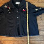 Anthropologie Women’s  Guest Editor jean jacket black swing ruffle military Photo 4