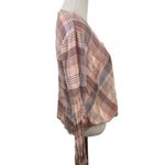 Splendid  Wrap Plaid Surplice High Low Long Sleeve Blouse Size Large Photo 2