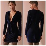 MINKPINK Gorgeous Deep Blue VELVET Dress w/ front tie 💙 NWOT Photo 1