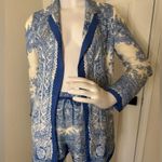 All Saints Blue and White Paisley Jacket and Shorts Set Size 2. Photo 1