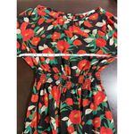 Floral Midi Dress Louna Colorful Garden Girl Fairy Romantic Modest Small Stretch Red Photo 6