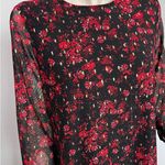 J.T.B. Missy Black, Red and Gold Floral Shift Style Dress‎ Size M Photo 5