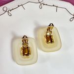 Givenchy Couture Lucite & Amethyst Crystal Clip-On Earrings Photo 4