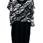 Lane Bryant Size 18 Dress Black & White Abstract Short Sleeve Formal Workwear Photo 0