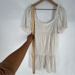 Sophie Rue Cream Lightweight Textured Puff Sleeve Peasant Mini Dress Size L Photo 8