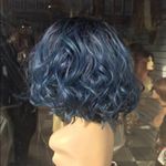 Blue curly Short bob Lacefront wig Ombre Photo 4