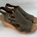 Rockport Cobb Hill Olive Green Leather Perforated Wedge Sandals‎ Size 9.5W Photo 0