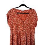 Madewell  Piazza Floral Button Front Midi Dress Red White Size L Boho Cottagecore Photo 5