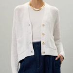 Polo Ralph Lauren Linen Long Sleeve
Cardigan Size Large White Photo 0