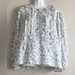 CAROLINA K. Cream Puff Sleeve Blouse with Ruffled Peter Pan Collar White Size M Photo 0