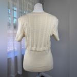 Newport News Vintage ‘90s Cream Cable Knit Scoop Neck Short Sleeve Bodysuit Photo 3