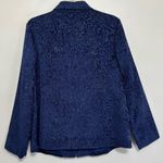 C.J. Banks Blue on Blue Raised Floral Design Full Zip Jacket Size XL Photo 1