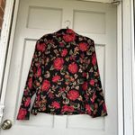 Briggs New York  Jacket Womens Long Sleeve Button Up Black‎ Red Floral XL Photo 6