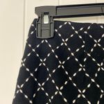 Talbots EUC vintage  women’s black cream embroidered stretch geometric skirt‎ 4 Photo 1