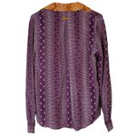 Robert Graham Women’s 100% Silk Blouse Top Purple Orange Boho Wearable Art Sz L Photo 2