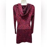 Title Nine Mercury Athletic Hoodie Dress Sz S LS Purple Red Printed Sporty Photo 4