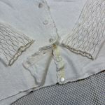 Sundance Cream Crochet Knit Button Front Cardigan Sweater Womens L Cotton Size L Photo 2