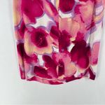 Biancoghiaccio Floral Print Lightweight Flowy Pleated Tie Boatneck‎ Shift Dress Pink Size M Photo 8