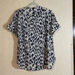 Chico's Glacier Popover Top Size 1 Size Medium Blue Floral Short Sleeve Boho Photo 11