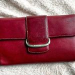 Cole Haan red leather wallet with checkbook flap. Photo 0