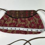 Maruca Handmade Colorado Pink Needlepoint Floral Embroidered Full Zip Crossbody Brown Photo 6