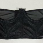 Black Floral Lace Mesh Corset Caging Bustier Waist Belt Lingerie Accessory Size M 🖤 Photo 0