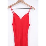 Olivaceous Red Midi Slip Dress V Neck Spaghetti Strap Viscose Rayon Size L Photo 3