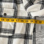 Crescent  Ivory and Charcoal Plaid Bomber Jacket with Faux Fur Collar Photo 7