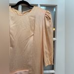 Vintage Pantagis 80s Ombre Peach Pink Bow Satin Party Prom Gown Dress Size 12 Photo 3