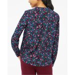 J. Crew Factory Women’s Popover Plaket Blouse Top Longsleeve Floral Multicolor S Pink Photo 2