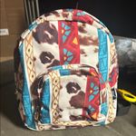 N Gil western Aztec backpack purse with cow hide canvas details Red Photo 0