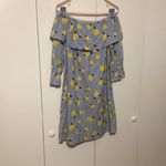 Crown & Ivy  Striped Floral Flower Power Dress Off The Shoulder Ruffle Small Photo 1