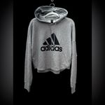 Adidas Women's Gray Cropped OVERSIZED Hoodie Photo 2